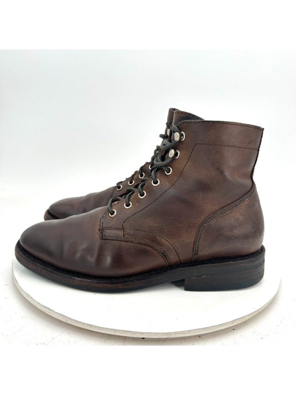 Thursday Everyday Women Size 6.5 Brown Leather Plain Toe Ankle Combat Boot